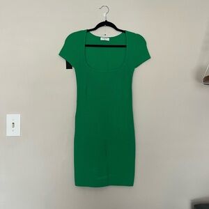 Aritzia Babaton Green Fitted Dress — Size M, Like New